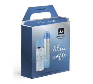 Set Blue Caffe, Apa de toaleta 50 ml si deodorant 75 ml, Jean Marc