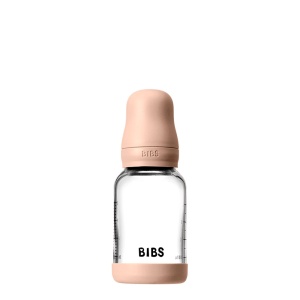 Set complet biberon din sticlă anticolici, tetină latex cu flux lent, 120 ml, Blush, Bibs - Img 4