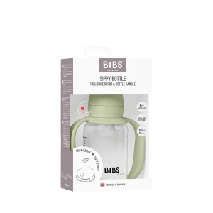 Set Complet Biberon Sippy cu Tetină din Silicon, 150 ml, Sage, Cod: 50211250, Bibs