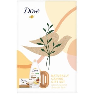 Set Dove Naturally Nourishing: Savoniera de bambus + Sapun Crema Purely Shea Butter 90g + Gel De Dus Nourish Oil & Care 250 ml,DOVE