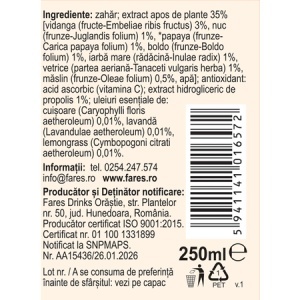 Sirop din plante medicinale Vermicin D73, 250 ml, Fares - Img 3