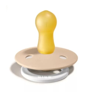 Suzeta din latex fosforescenta cu tetina rotunda Colour Glow, 0 luni+, Vanilla, Bibs 100257C - Img 2