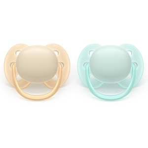 Suzeta Ultra Soft Pacifier, Galben/Verde, 0-6 luni, SCF091/40, 2 bucati, Philips Avent - Img 2