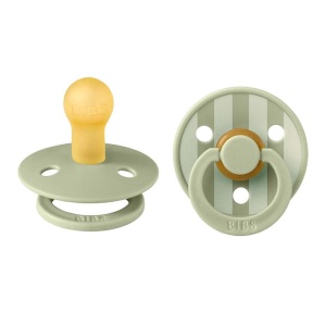 Suzete din latex cu tetina rotunda Colour, +0 luni, Pin Sage Mix, 2 bucati, Bibs 12015102 - Img 2