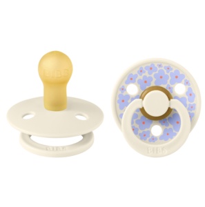Suzete din latex, tetina rotunda, 0 luni+, Colour Studio Jasmine-Ivory Mix, 2 bucati, Bibs 11017101 - Img 2