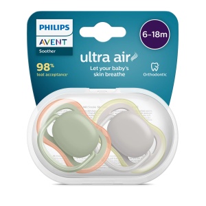 Suzete ultra air Philips Avent, 6-18 luni, 2 bucati, SCF085/20, Philips