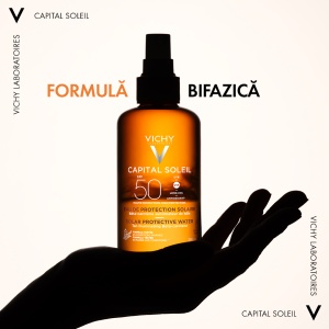 Apa cu protectie solara SPF 50 cu beta-caroten pentru fata si corp Capital Soleil, 200 ml, Vichy - Img 9