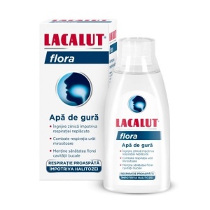 Apa de gura Flora Antiplaque, 300 ml, Lacalut