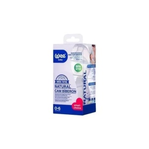 Biberon natural curbat termorezistent 180 ml, 0–6 luni, cod 146, Wee Baby - Img 2