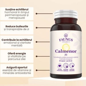 Calmenor Zi, pentru claritate mentala si confort in perioada menopauzei, 60 capsule, Faunus Plant - Img 5
