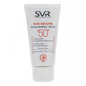 Crema colorata pentru protectie solara ecran mineral Sun Secure SPF50+, ten uscat, 50 ml, SVR