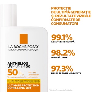 Fluid cu protectie solara SPF 50+ pentru fata Anthelios UVmune 400, 50 ml, La Roche-Posay - Img 3