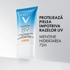 Fluid hidratant 72h cu acid hialuronic si SPF50 Mineral 89, 50 ml, Vichy - Img 3