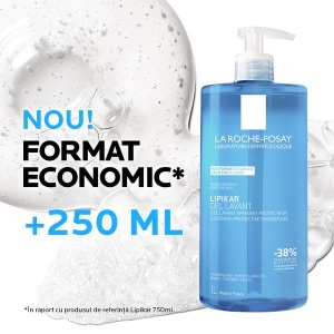 Gel de curatare calmant pentru pielea sensibila sau uscata Lipikar, 1000 ml, La Roche Posay - Img 3