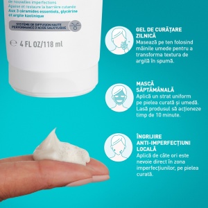 Gel de curatare cu argila anti-imperfectiuni Clay-to-Foam, 118 ml, CeraVe - Img 3