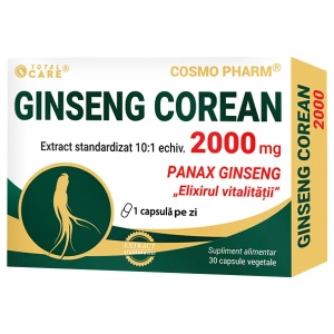 Ginseng Coreean 2000 mg, 30 capsule, Cosmopharm
