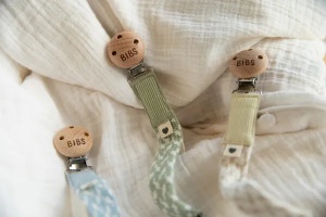 Lantisor clip pentru suzeta, Baby Blue - Ivory, Bibs 9401112 - Img 4