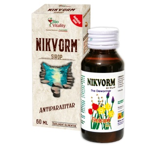Nikvorm sirop pentru eliminarea parazitilor intestinali, 60 ml, Bio Vitality