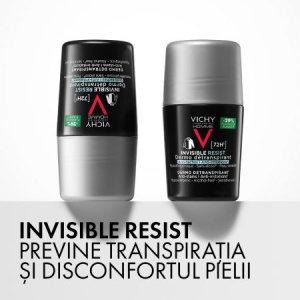 Pachet Deodorant roll-on antiperspirant pentru barbati Invisible Resist 72H, 50 ml + 50 ml, Vichy - Img 7
