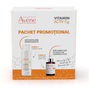 Pachet Ser corector cu efect de luminozitate Vitamin Activ Cg, 30 ml+Apa micelara demachianta, 100 ml, Avene - Img 2