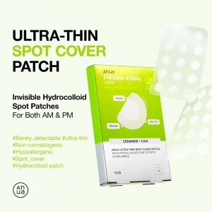 Plasturi hidrocoloidali cu ceramide pentru cosuri Ultra-Thin Spot Cover Patch, 75 bucati, Anua - Img 4