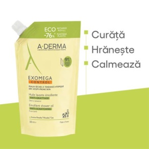 Refill ulei de dus emolient Exomega Control, 500 ml, A-Derma - Img 3