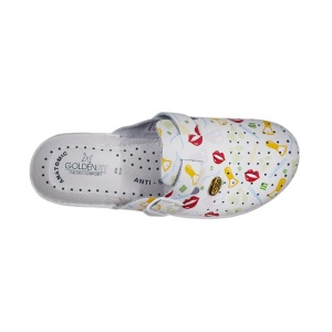 Saboți medicali din piele, cu imprimeu Fantasia 23 708/L, marimea 41, Goldenfit - Img 2