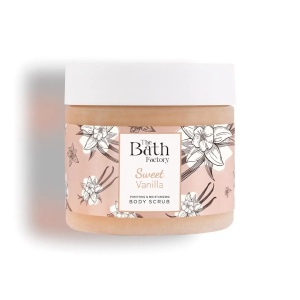 Scrub pentru corp Sweet Vanilla, 300 g, The Bath Factory