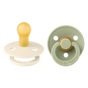 Set 2 Suzete Colour Latex, tetină rotundă, 18+ luni - Ivory/Sage, 130241 Bibs - Img 2