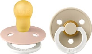 Set 2 suzete fosforescente Colour Glow din latex, tetină rotundă, 18 luni+, 130243 Blush/Vanilla, Bibs - Img 2