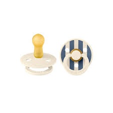 Set 2 suzete Studio Colour Latex Pin, tetină rotundă 0 luni + 11015105 Ivory/Steel Blue Mix, Bibs - Img 2