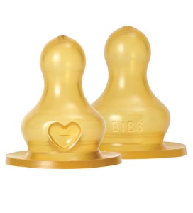 Set 2 tetine pentru biberon, latex cu flux mediu, Bibs - Img 2