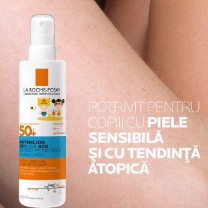 Spray invizibil cu protectie solara SPF 50+ pentru copii Anthelios UVMune 400 Dermo-Pediatrics, 200 ml, La Roche-Posay - Img 2