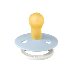 Suzeta din latex fosforescenta cu tetina rotunda Colour Glow, 0 luni+, Baby Blue, Bibs 100271C - Img 2