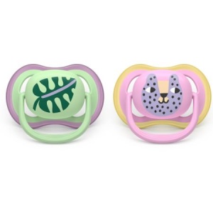 Suzeta Ultra Air Pacifier, Pisica/Frunza, 6-18 luni, SCF087/13, 2 bucati, Philips Avent - Img 3