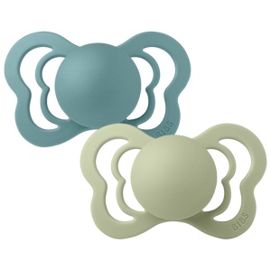 Suzete cu tetina anatomica Couture Latex, 6 luni+, Island Sea - Sage, 2 bucati, Bibs 1810306 - Img 2