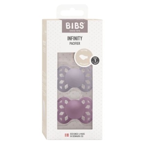 Suzete din silicon cu tetina anatomica, Infinity, 0 luni+ Grey - Mauve, 2 bucati, Bibs 165111