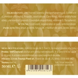 Unguent cu Galbenele si propolis, 50ml, Faunus Plant - Img 5