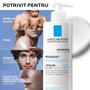 Balsam cu tripla actiune impotriva puseurilor de uscaciune a pielii Lipikar Baume Light AP+M, 400 ml, La Roche-Posay - Img 5