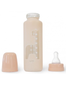Biberon din sticla cu desen și tetina din silicon rotunda, cod 564, 250 ml, Wee Baby - Img 2