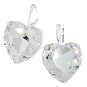 Cercei Heart cu cristal strălucitor, formă de inimă, 2,8 cm, Crystal