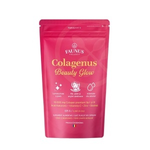 Colagenus Beauty Glow – Colagen hidrolizat pudra tip 1 și 3, 325 g, aroma capsuni, Faunus Plant