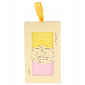 Cub de baie efervescent pentru dus Shower Steamer, Lime - Rose, 2 bucati x 40 g, Aurora