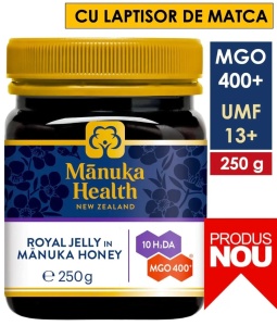 Lăptișor de matcă pur (Royal Jelly) în Miere de Manuka MGO 400+, 250 g, Manuka Health - Img 2