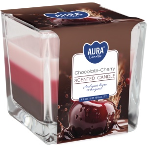 Lumanare Parfumata in Sticla Tricolora, Chocolate Cherry, 170 g