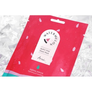 Masca servetel de fata cu pepene rosu Watermelon Hydra Glow, 55 ml, Ariul - Img 3