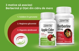 Pachet Berberina 500 mg, 60 capsule + Otet din cidru de mere, 60 capsule, Zenyth - Img 3