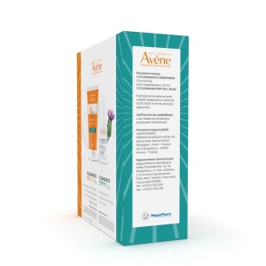 Pachet Crema de fata concentrata pentru ten acneic Cleanance Comedomed 30ml + Crema cu protectie solara SPF50+ Cleanance 50ml, Avene - Img 2