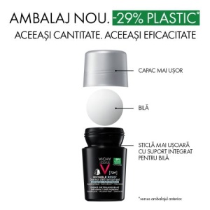 Pachet Deodorant roll-on antiperspirant pentru barbati Invisible Resist 72H, 50 ml + 50 ml, Vichy - Img 4