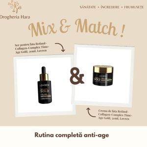 Pachet Ser pentru față, 30 ml și Cremă de față, 30 ml Retinol-Collagen-Complex Time-Age Gold, Lovren